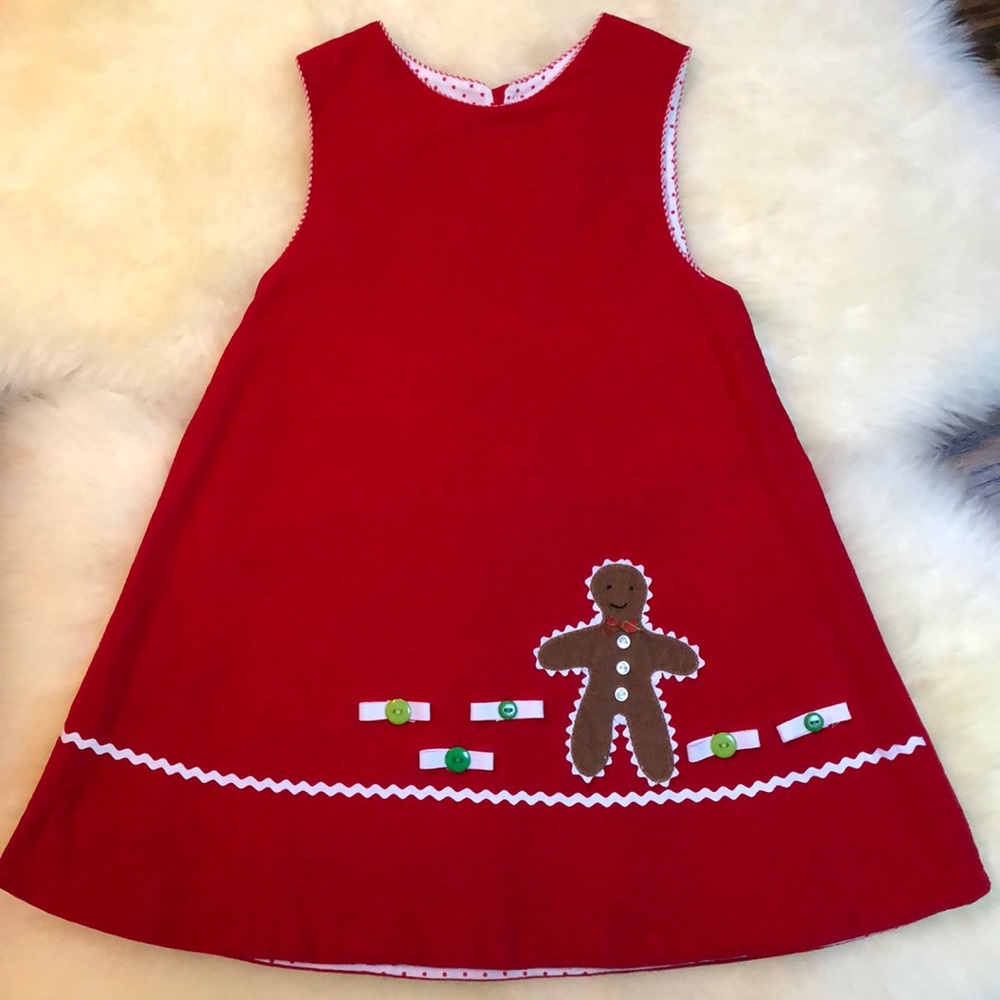 Girls Mary James Gingerbread Holiday dress 4t EUC